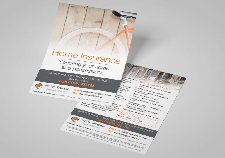 Two A5 Leaflets for Fenton Simpson Financial Services in York