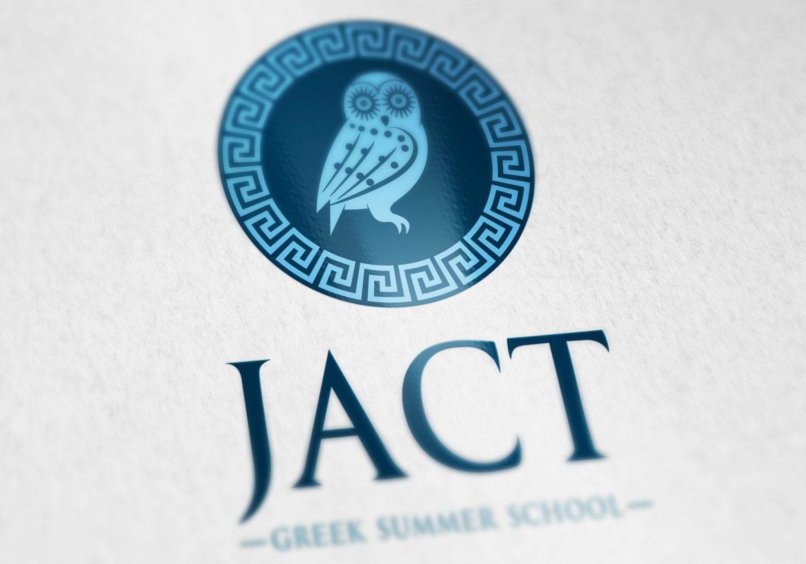 Close up of a logo on paper for JACK Greek Summer School