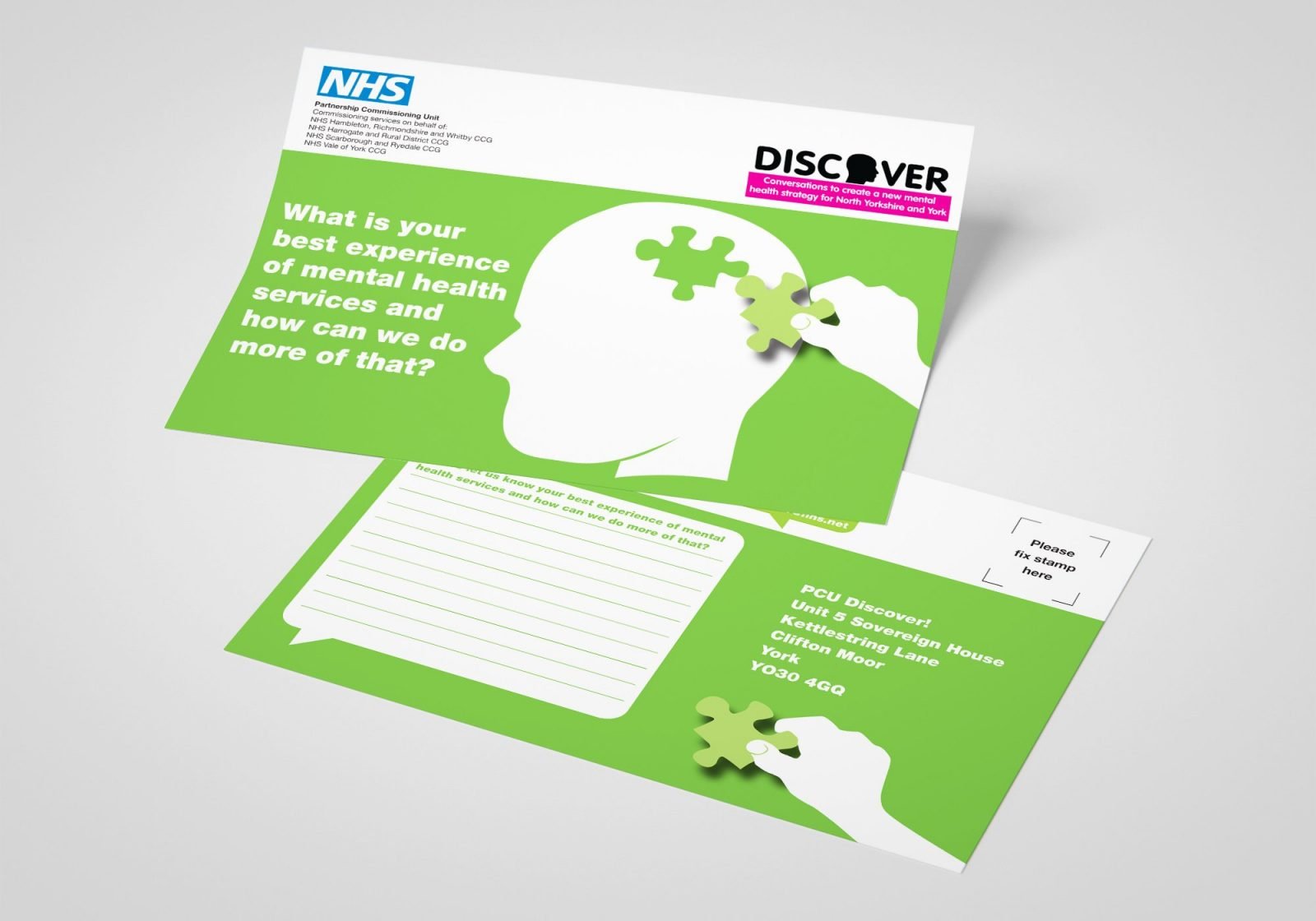 An A5 leaflet design for the NHS Partnership Commissioning Unit