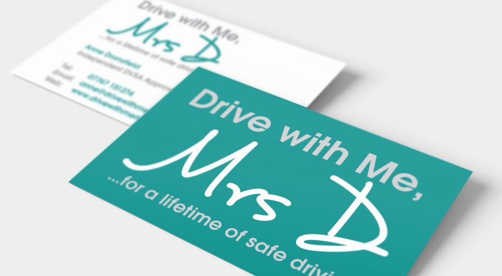 Drive with Me Mrs D Business Card Design